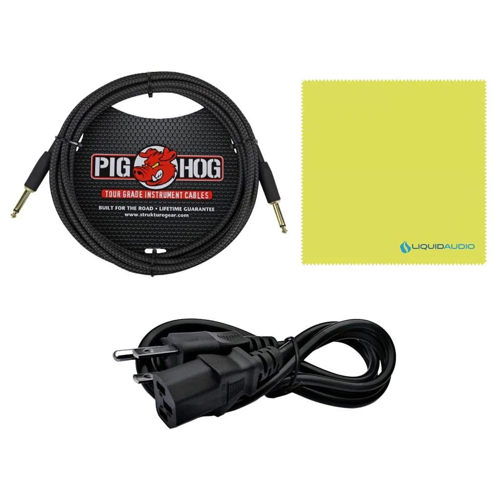Orange Crush 20RT Black Guitar Combo Amplifier Bundle w/Pig Hog Black Woven Instrument Cable, Power Cable and Liquid Audio Polishing Cloth - Image 6