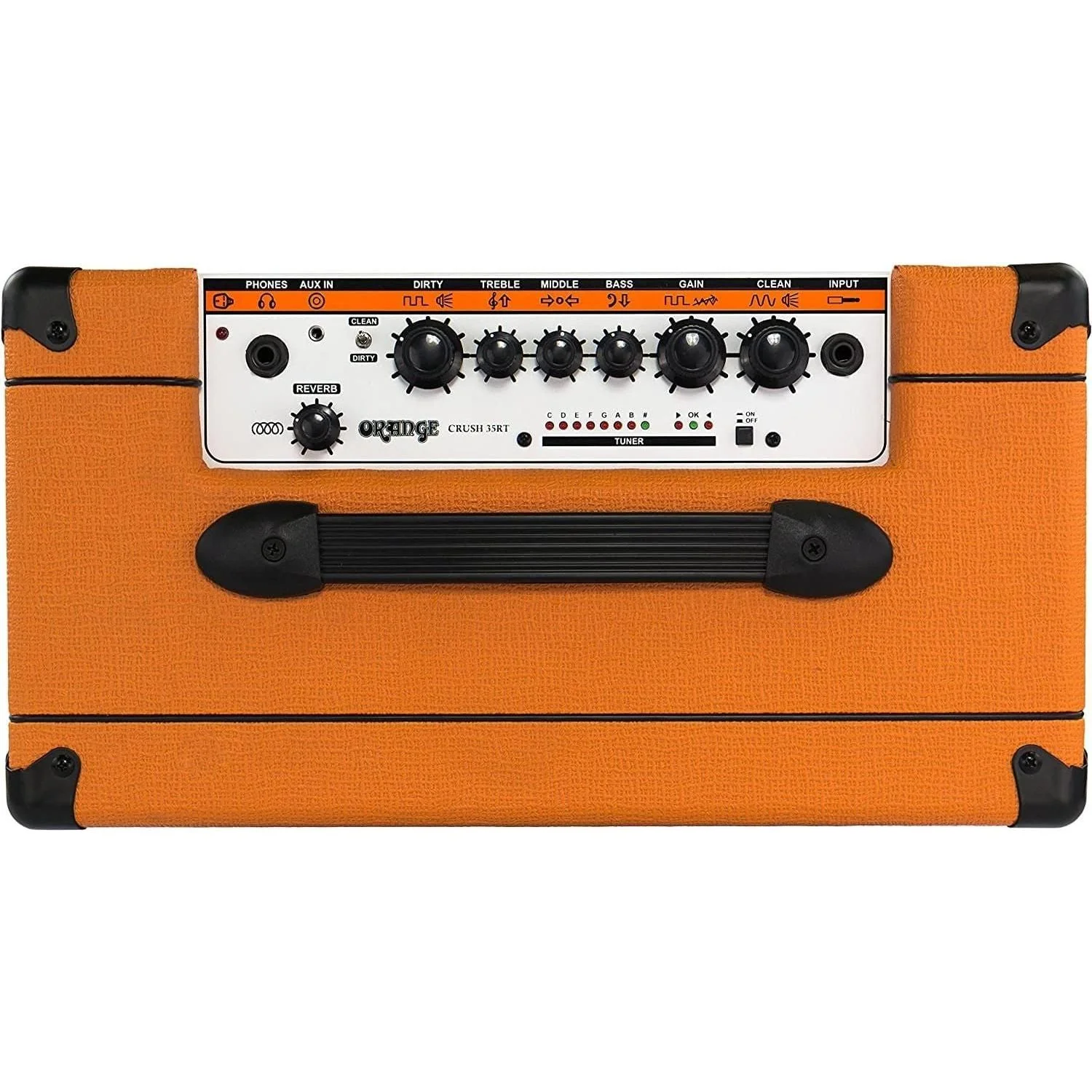 Orange Crush 35RT Guitar Combo Amplifier Bundle with Pig Hog 10ft Orange Woven Instrument Cable and Liquid Audio Polishing Cloth - Image 5