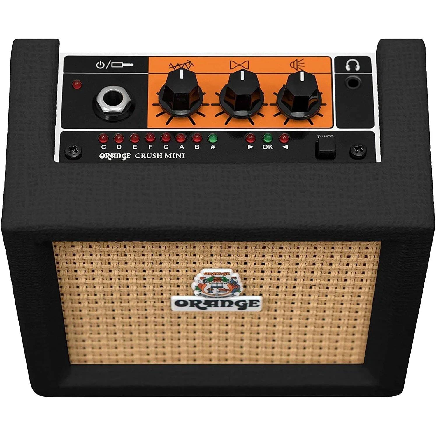 Orange Crush Amp Black Mini 3W Analogue Combo Battery Powered Amp Bundle with AC Power Adapter, 9V Battery & Polishing Cloth - Electric Bass Guitar Amp, Portable Practice Amp, Mini Speaker Amplifier - Image 6