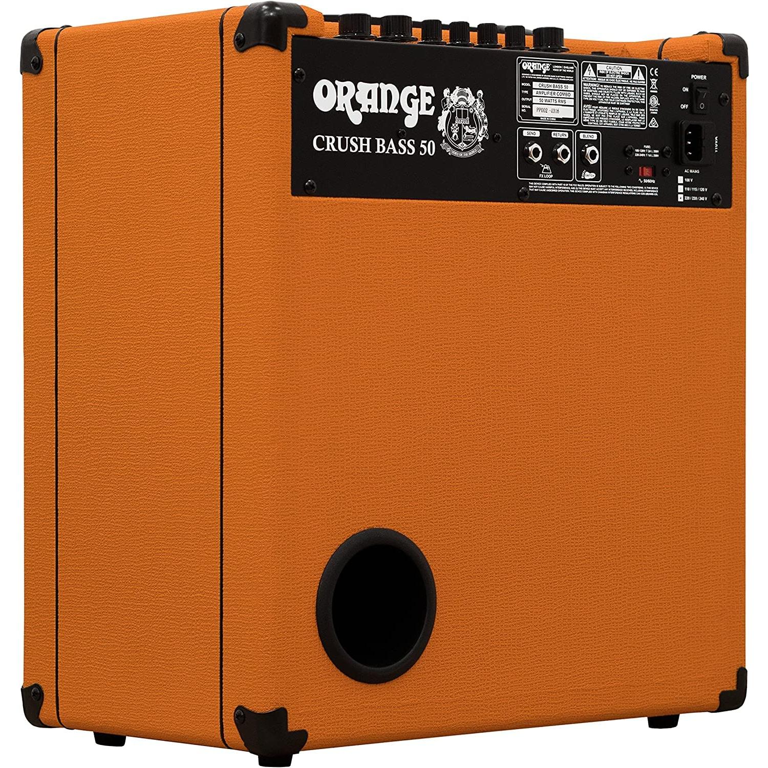 Orange Crush Bass 50-1x12 50-Watt Bass Combo Bundle w/Pig Hog 10' Instrument Cable, Power, 12x Guitar Picks, AC Adapter & Liquid Audio Polishing Cloth - Image 6