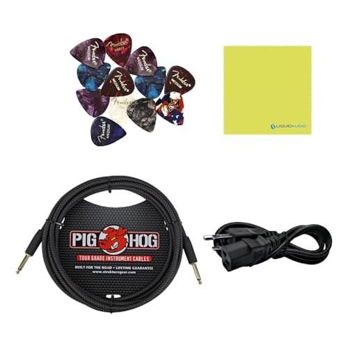Orange Crush20 Black 20 Watt Guitar Amplifier Combo Bundle w/Pig Hog PCH10BK Black Woven Instrument Cable, 12X Guitar Picks and Liquid Audio Polishing Cloth - Image 3