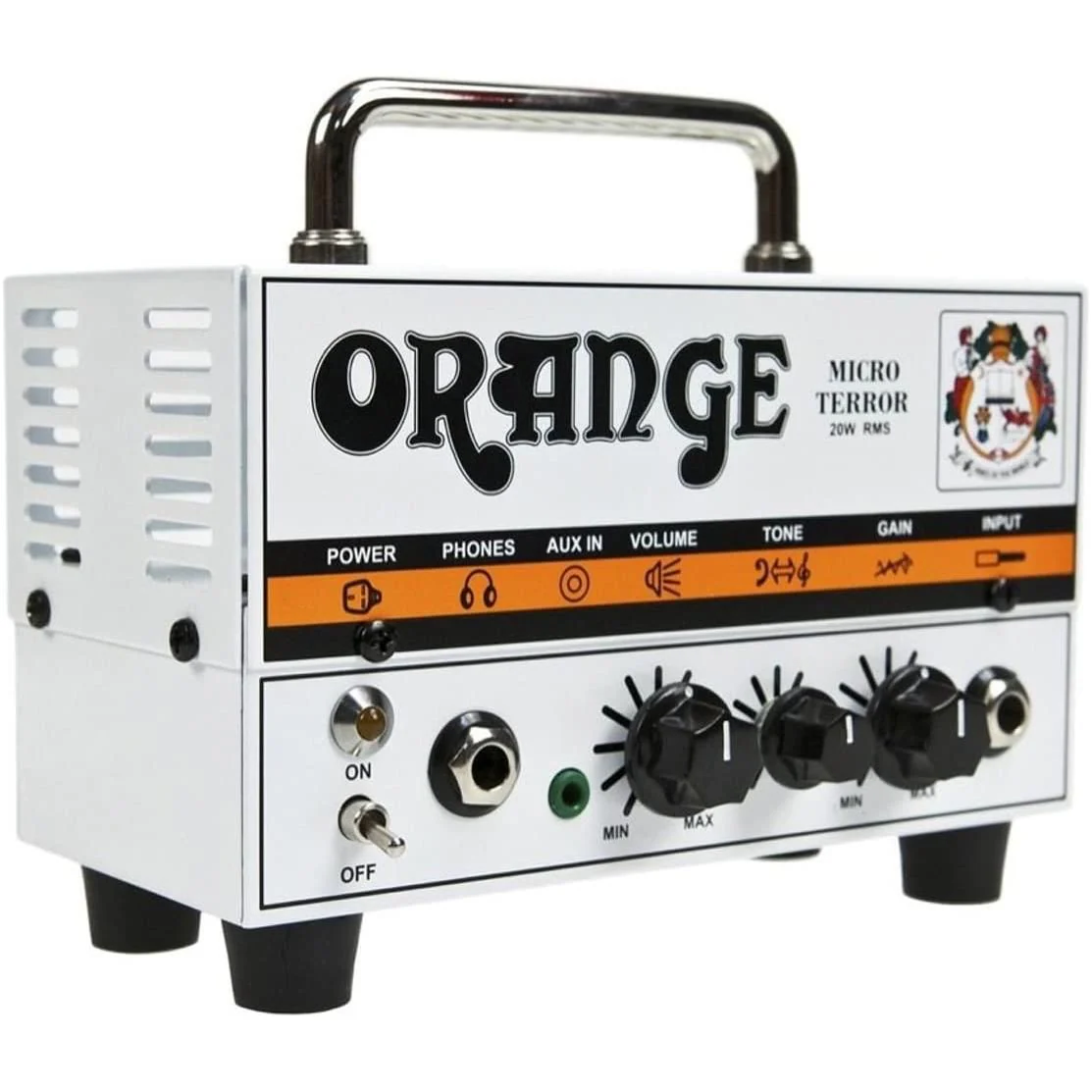 Orange MT20 Micro Terror 20-Watt Mini Hybrid Guitar Amplifier Head Bundle w/ 10' Pig Hog Woven Instrument Cable, Power Supply and Liquid Audio Polishing Cloth (4 Items) - Image 3