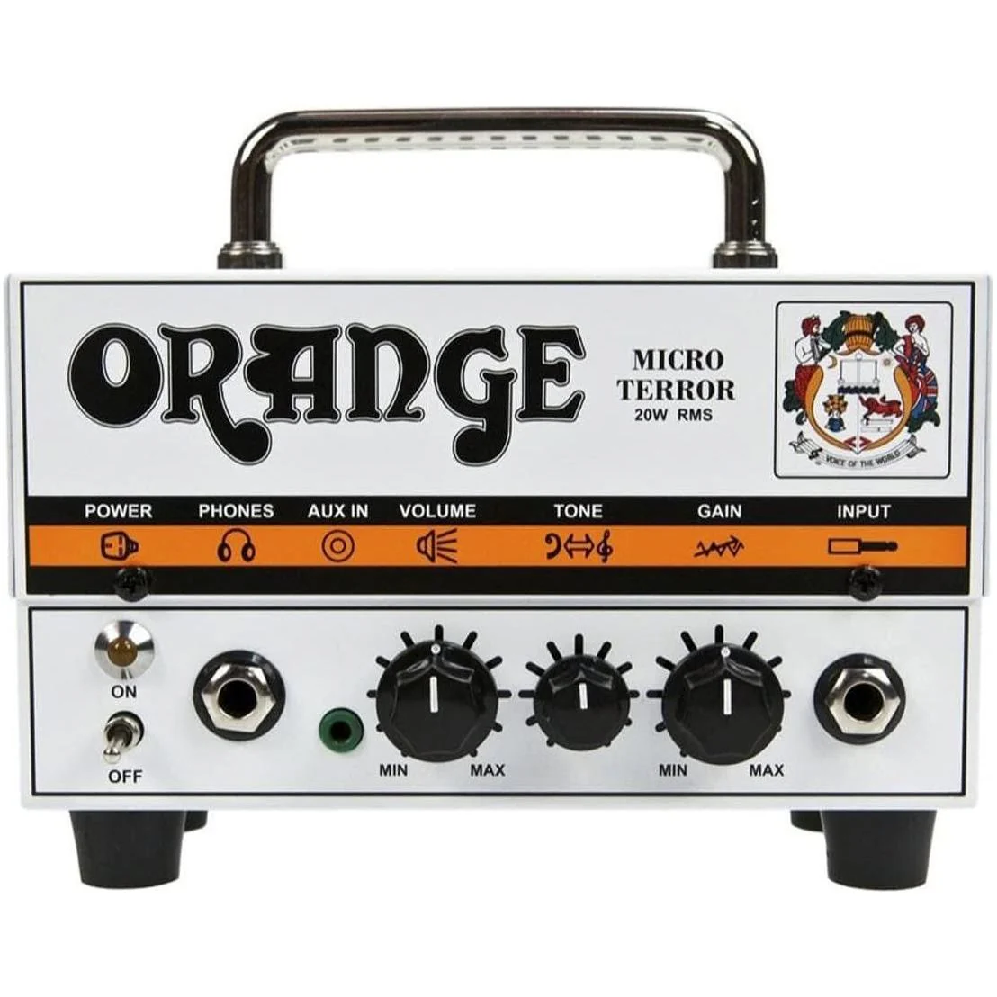 Orange MT20 Micro Terror 20-Watt Mini Hybrid Guitar Amplifier Head Bundle w/ 10' Pig Hog Woven Instrument Cable, Power Supply and Liquid Audio Polishing Cloth (4 Items) - Image 5