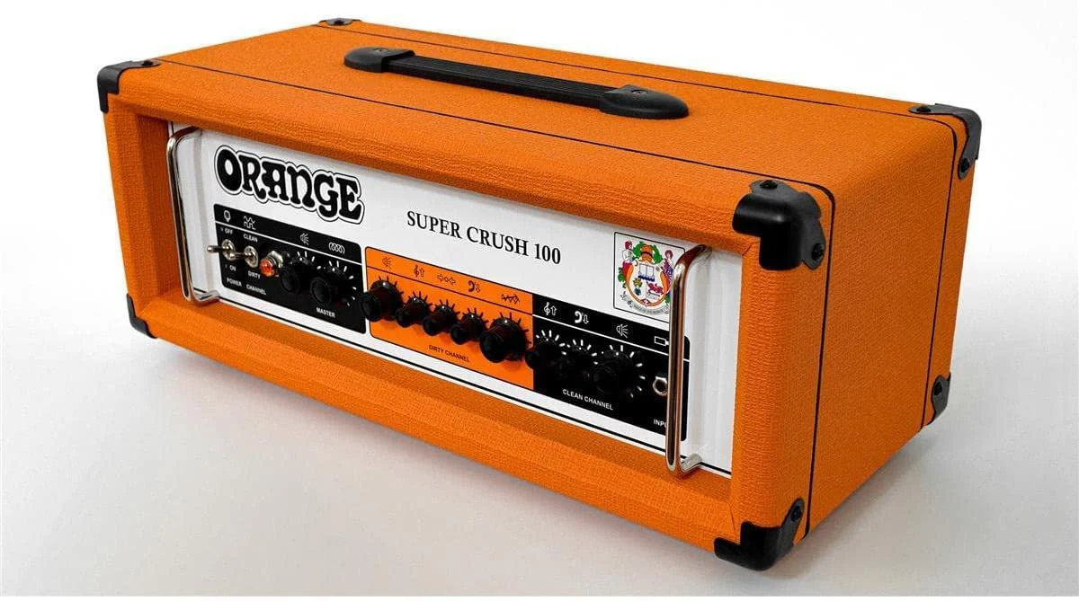 Orange SUPER-CRUSH-100-H Super Crush 100W Guitar Amplifier Head Bundle w/Pig Hog 10' Orange Creme 2.0 Guitar Bass Cable, Power Cable & Liquid Audio Polishing Cloth - Image 3