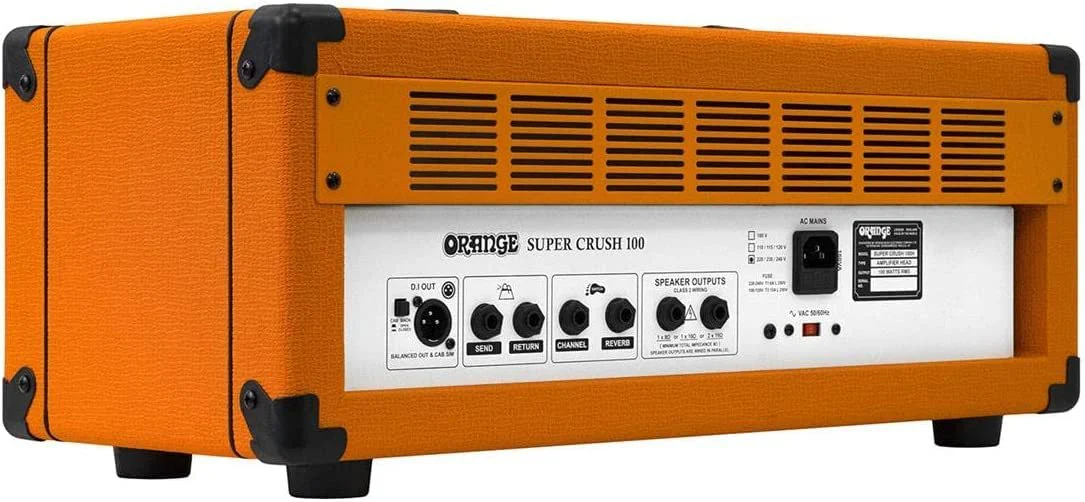 Orange SUPER-CRUSH-100-H Super Crush 100W Guitar Amplifier Head Bundle w/Pig Hog 10' Orange Creme 2.0 Guitar Bass Cable, Power Cable & Liquid Audio Polishing Cloth - Image 4