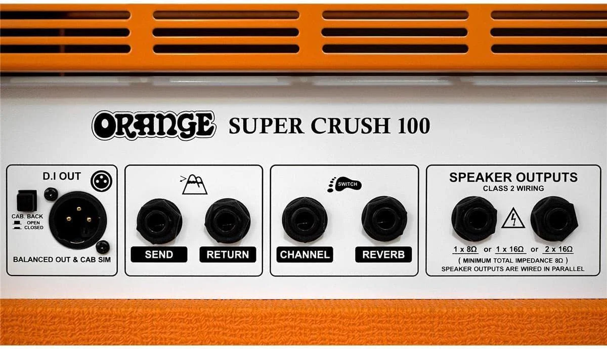 Orange SUPER-CRUSH-100-H Super Crush 100W Guitar Amplifier Head Bundle w/Pig Hog 10' Orange Creme 2.0 Guitar Bass Cable, Power Cable & Liquid Audio Polishing Cloth - Image 6