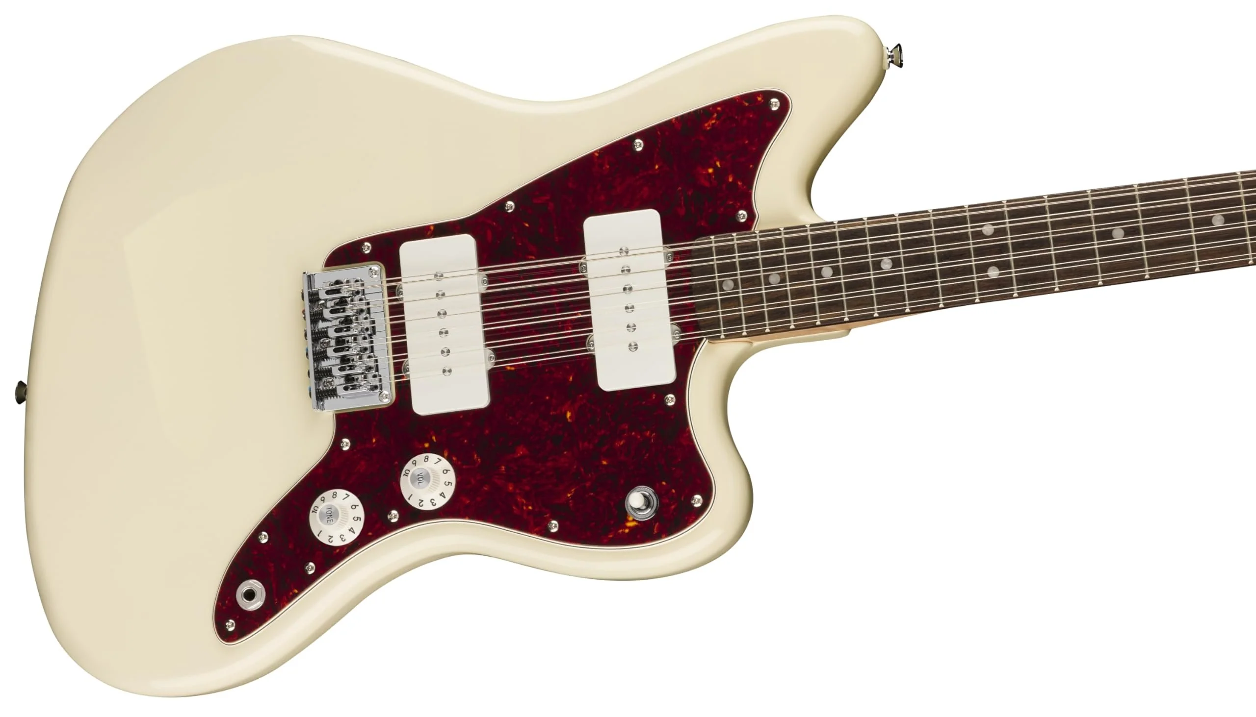 Paranormal Jazzmaster XII, Laurel Fingerboard, Tortoiseshell Pickguard, Olympic White - Image 2
