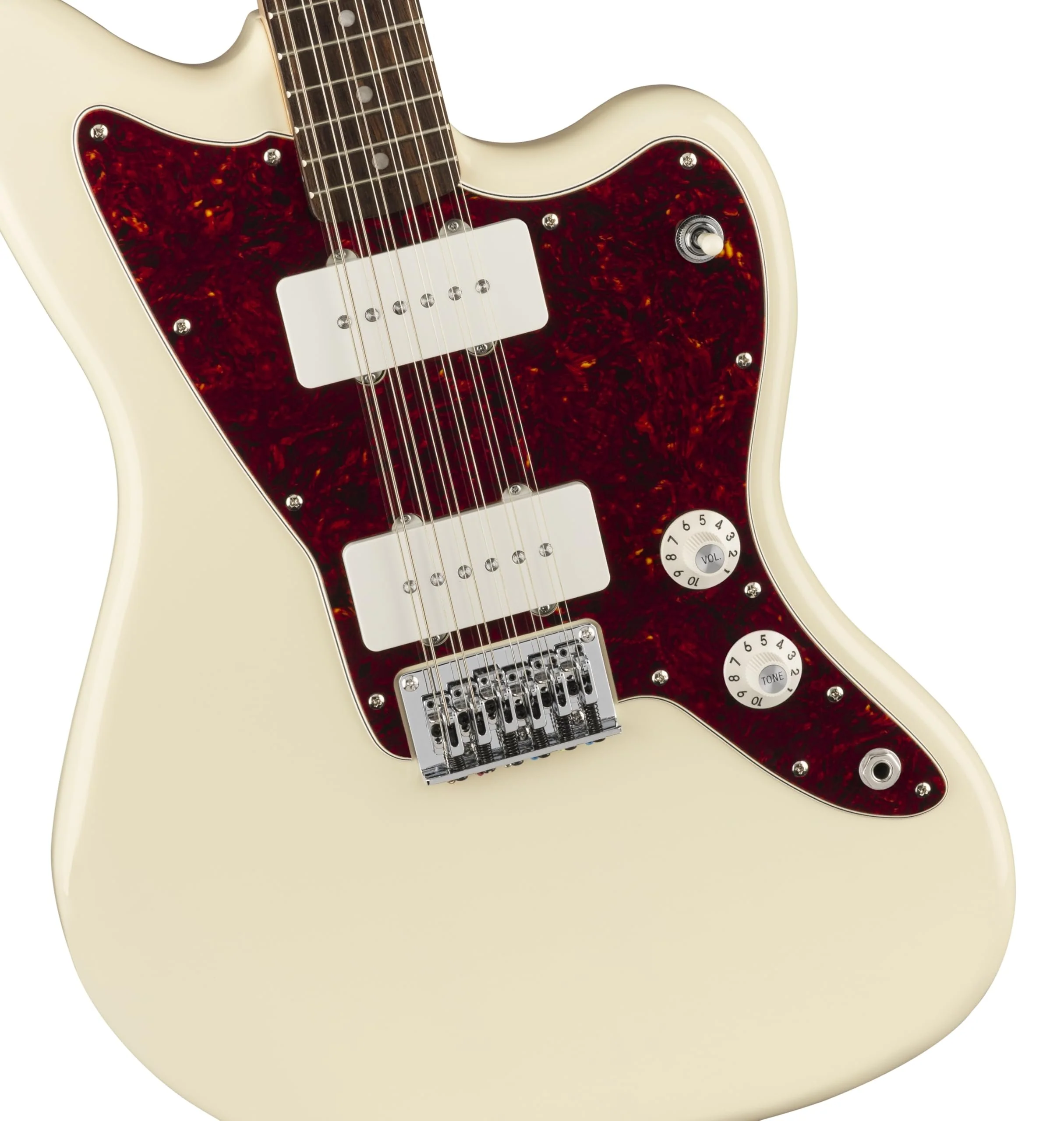 Paranormal Jazzmaster XII, Laurel Fingerboard, Tortoiseshell Pickguard, Olympic White - Image 3