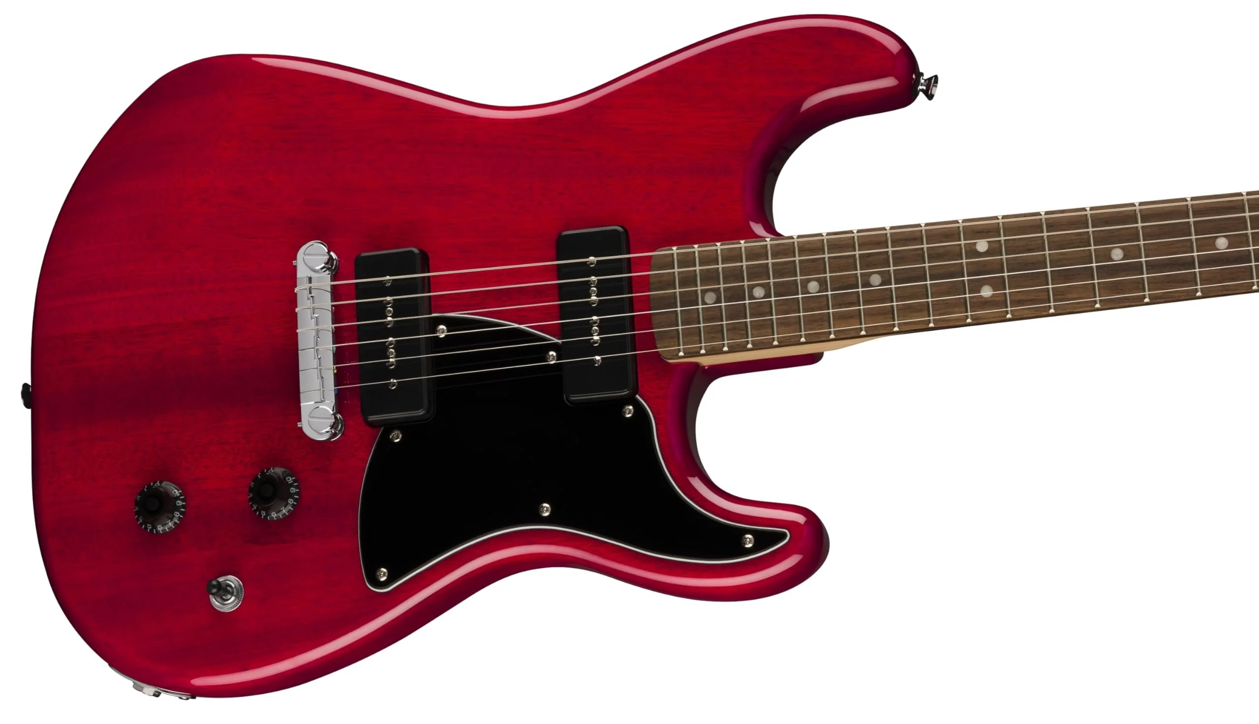 Paranormal Strat-O-Sonic, Laurel Fingerboard, Black Pickguard, Crimson Red Transparent - Image 2