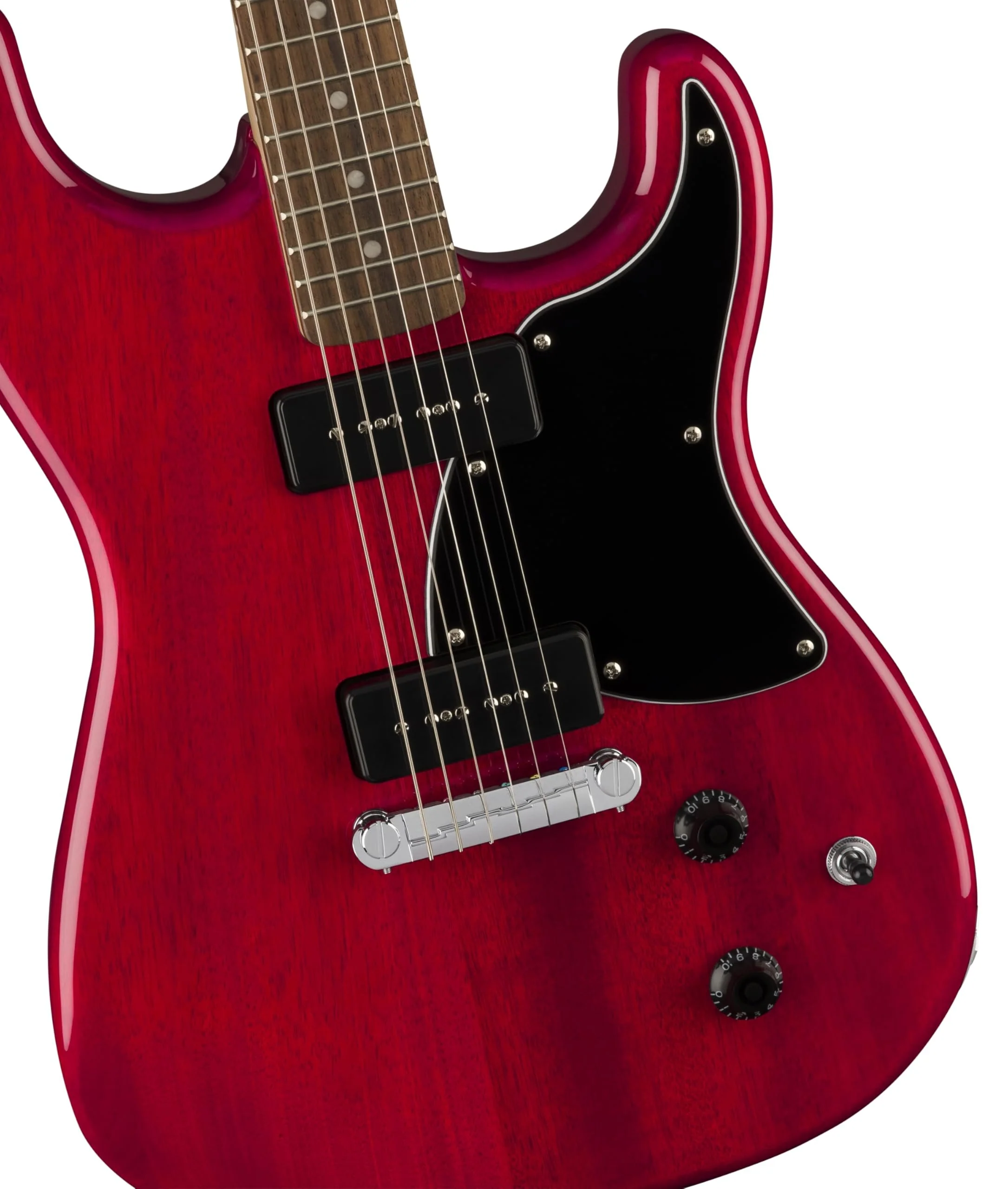 Paranormal Strat-O-Sonic, Laurel Fingerboard, Black Pickguard, Crimson Red Transparent - Image 3