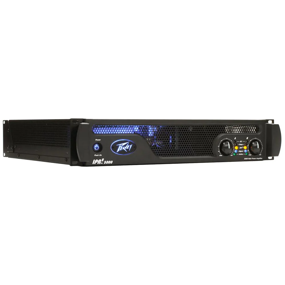 Peavey IPR2 5000 Power Amplifier Bundle with 2x 20ft Pig Hog Black Woven Instrument Cables and Polishing Cloth – 2-Channel Lightweight Professional Audio Amp - Image 5