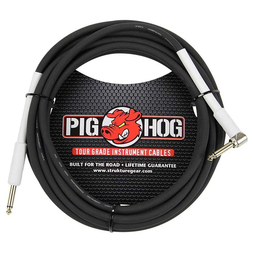 Pig HOG 18.6' Feet High Performance Instrument Cable Black (Straight-Angled), 2-Pack - Image 2