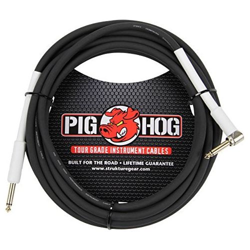 Pig Hog PCH10DBR 1/4" to 1/4" Right-Angle Daphne Blue Guitar Instrument Cable - Image 4