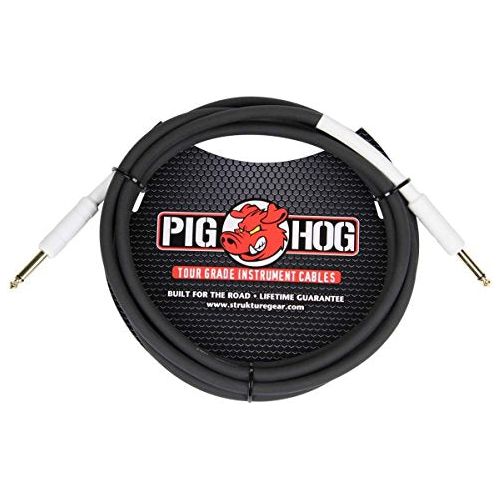 Pig Hog PCH10DBR 1/4" to 1/4" Right-Angle Daphne Blue Guitar Instrument Cable - Image 5
