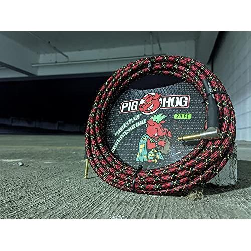 Pig Hog PCH10PLR 1/4" to 1/4" Right-Angle Tartain Plaid Guitar Instrument Cable, 10 Feet - Image 3