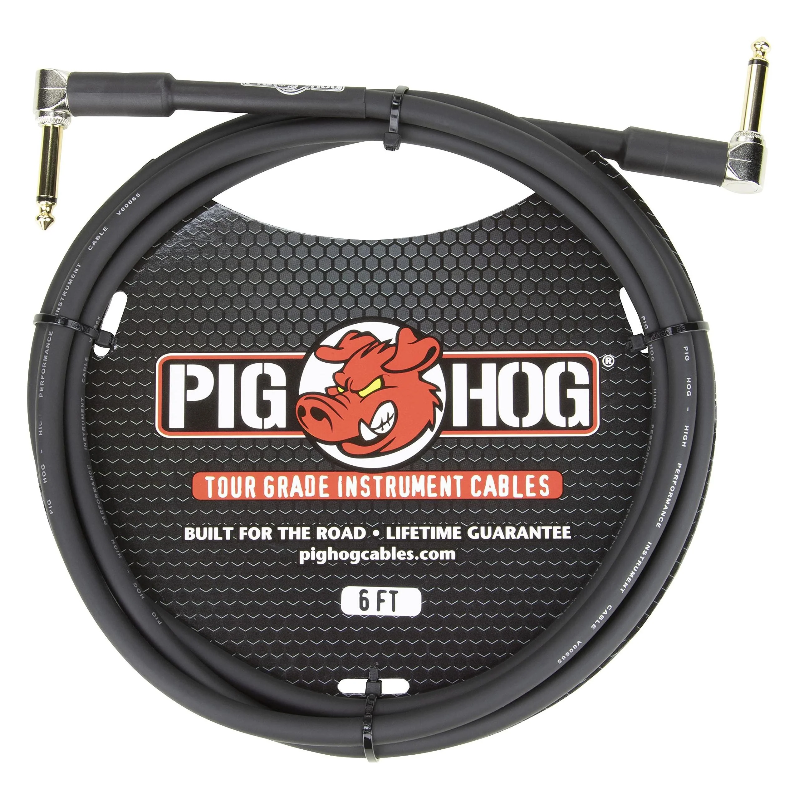 Pig Hog PH6RR High Performance 8mm Right-Angle 1/4" Guitar Instrument Cable, 6 Feet - Image 4