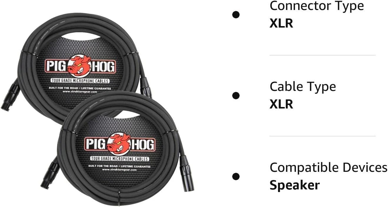 Pig Hog PHM50 Series 50' XLR Microphone Cables 2-Pack - Image 4