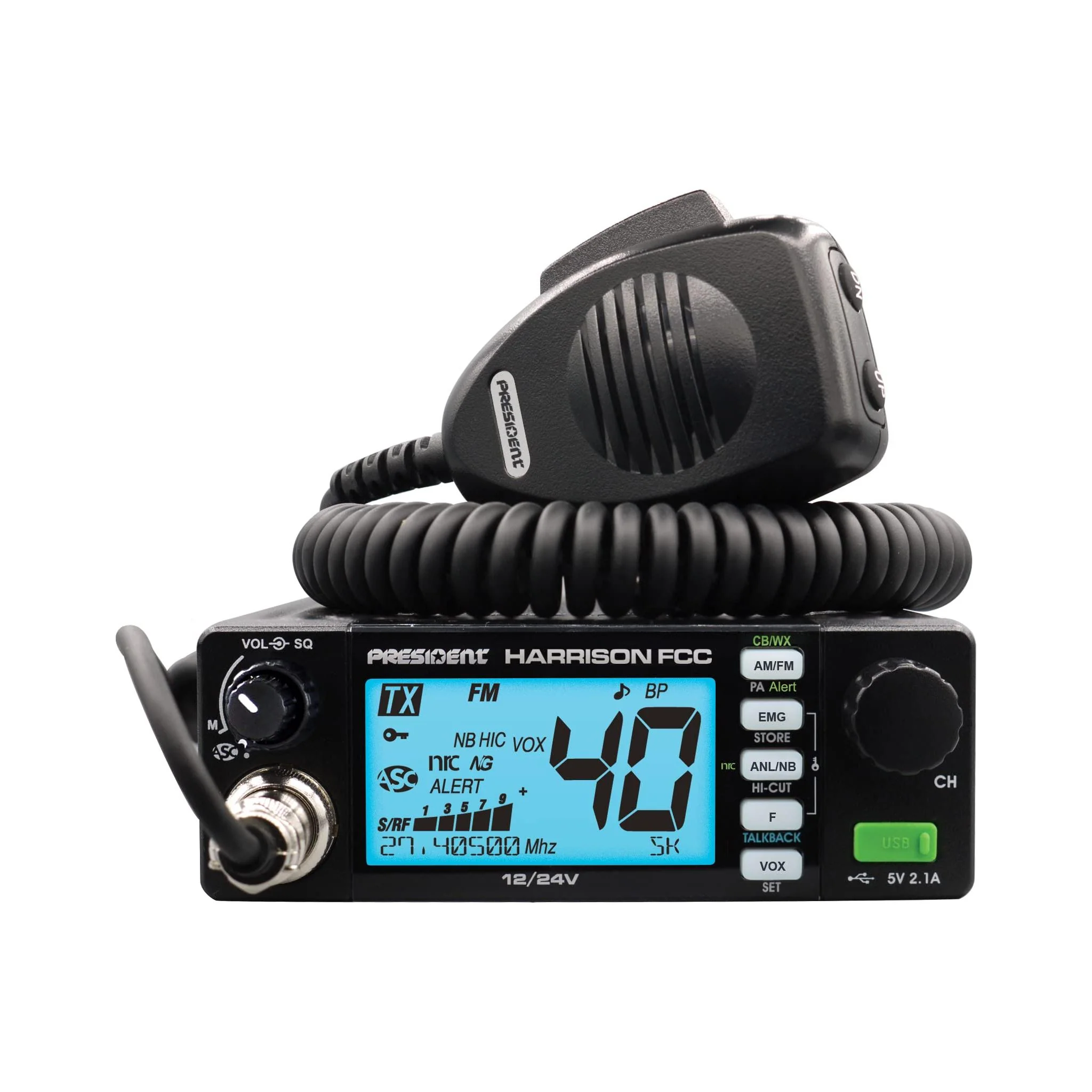 President Electronics Harrison FCC AM/FM Mobile CB Radio with CTCSS/DCS - Image 4