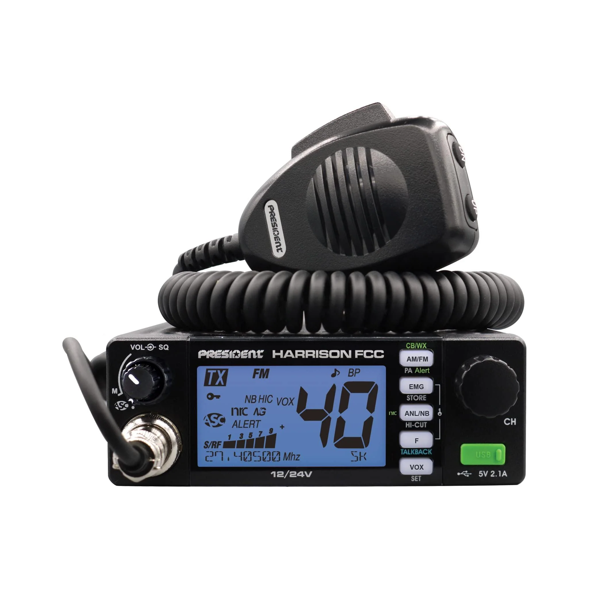 President Electronics Harrison FCC AM/FM Mobile CB Radio with CTCSS/DCS - Image 5