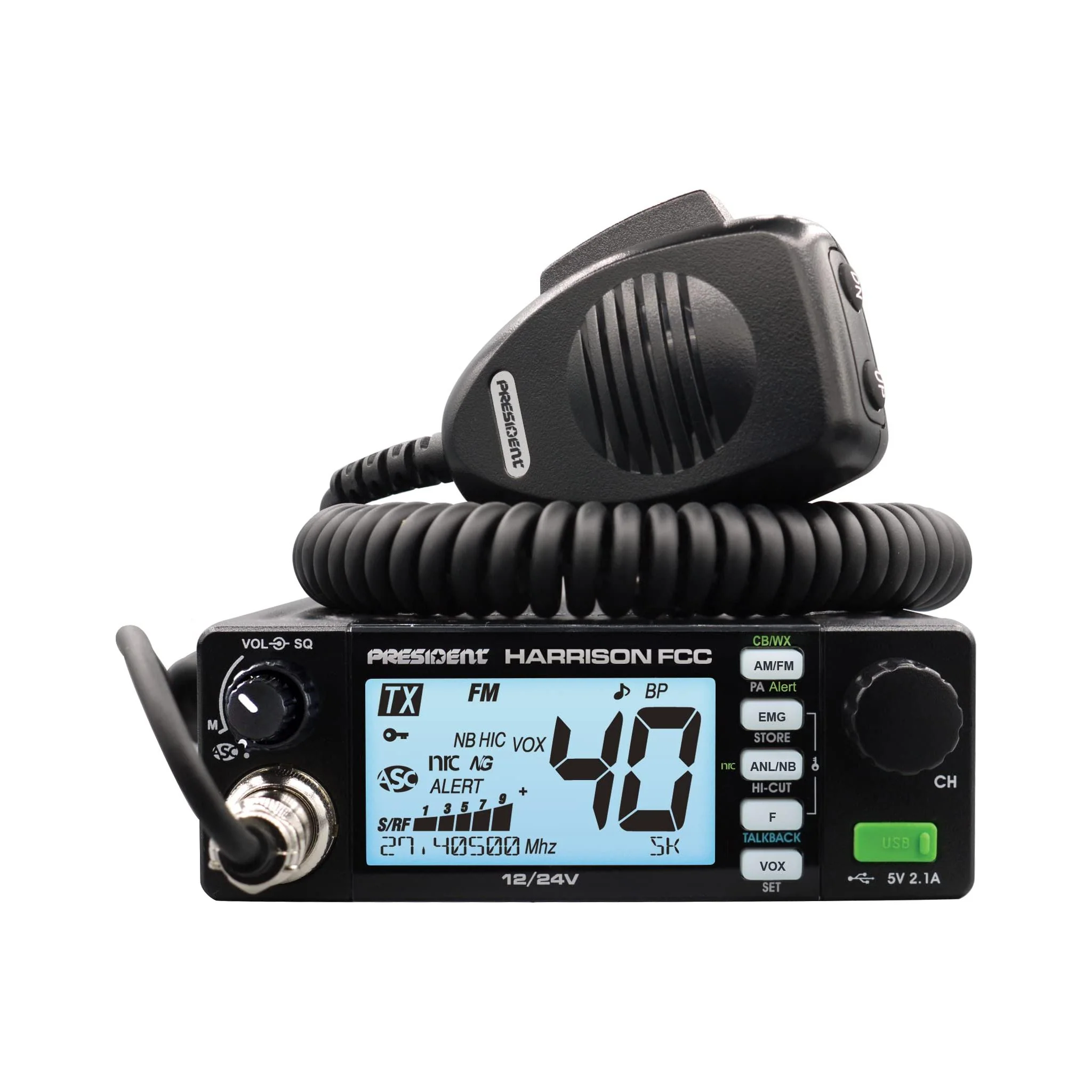 President Electronics Harrison FCC AM/FM Mobile CB Radio with CTCSS/DCS - Image 6