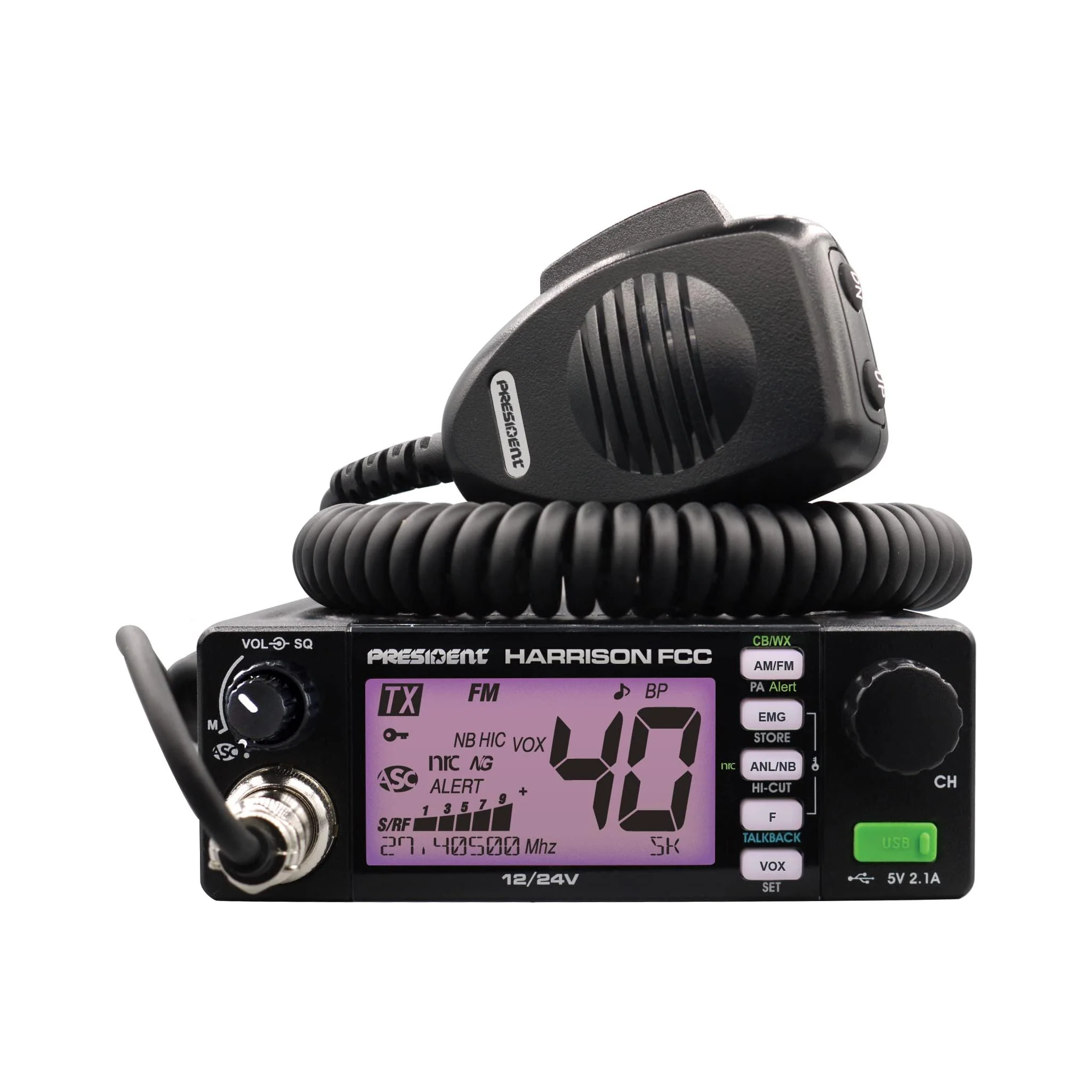 President Electronics Harrison FCC AM/FM Mobile CB Radio with CTCSS/DCS - Image 7
