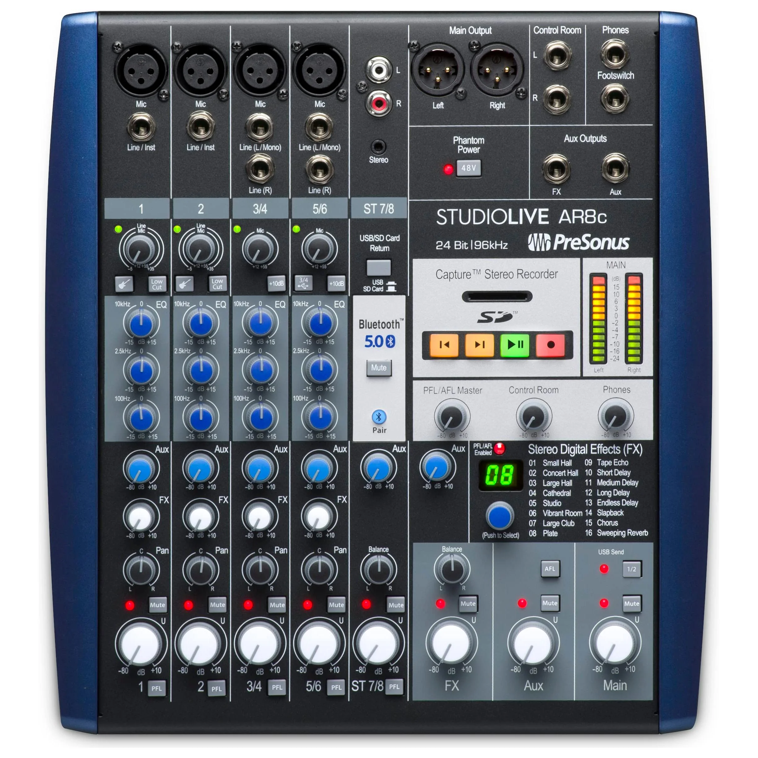 PreSonus StudioLive AR8c 8-Channel USB-C Hybrid Digital/Analog Performance Mixer, Unpowered - Image 9