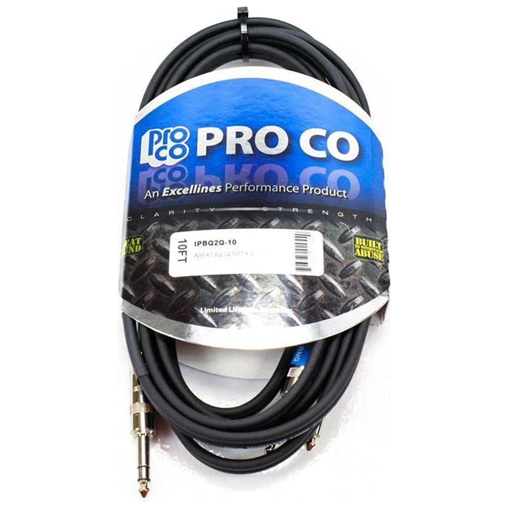 Pro Co 10 Feet IPBQ2Q-10, 1/4 Inches TRS to (2) 1/4 Inches TS Insert Cable - Image 5