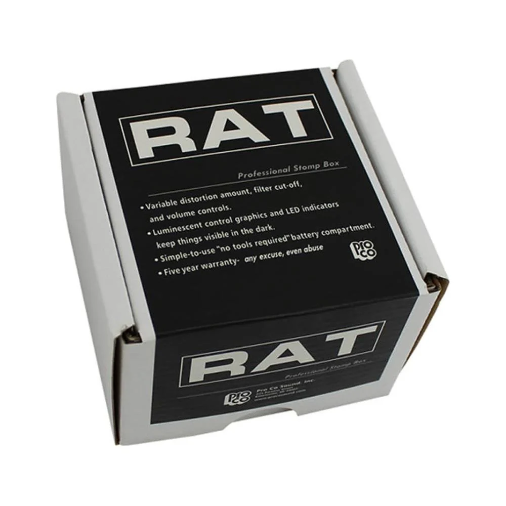 Pro Co RAT 2 Distortion Overdrive Pedal Bundle with 12x Fender Picks and Liquid Audio Polishing Cloth - Image 3