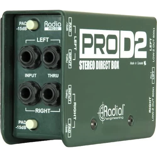 Radial Engineering ProD2 Stereo Passive 2 Channel Direct Box Bundle w/Pig Hog 10' XLR 8MM Microphone Cable & Liquid Audio Polishing Cloth Designed for Keyboards - Image 3