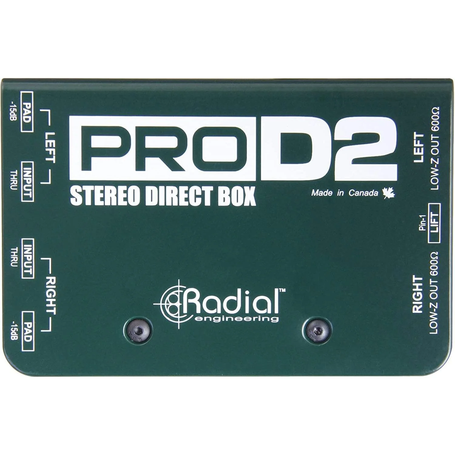 Radial Engineering ProD2 Stereo Passive 2 Channel Direct Box Bundle w/Pig Hog 10' XLR 8MM Microphone Cable & Liquid Audio Polishing Cloth Designed for Keyboards - Image 4