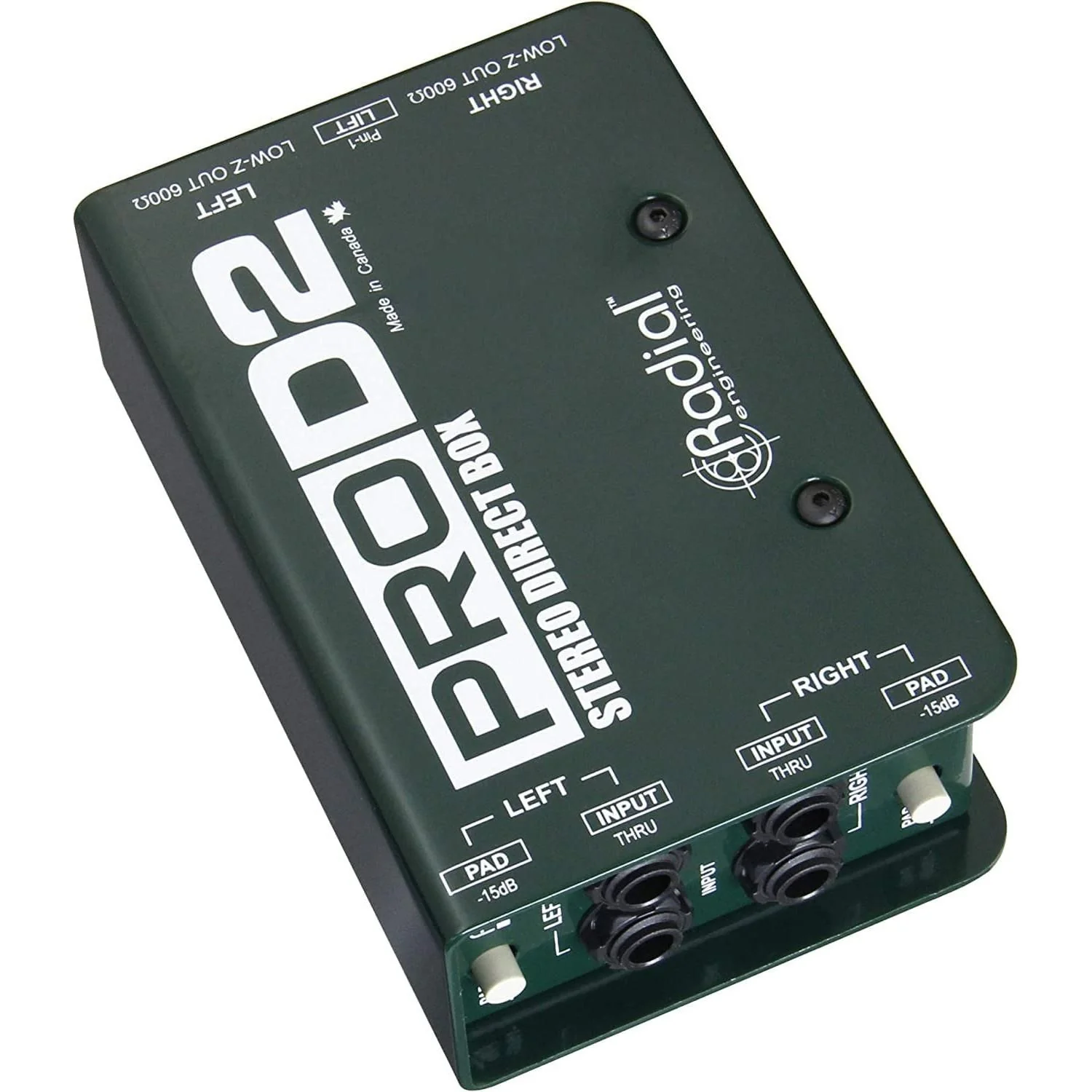 Radial Engineering ProD2 Stereo Passive 2 Channel Direct Box Bundle w/Pig Hog 10' XLR 8MM Microphone Cable & Liquid Audio Polishing Cloth Designed for Keyboards - Image 7