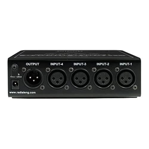 Radial Engineering Gold Digger 4-Channel Mic Selector Straight Wire Distortion-Free Signal Path - Image 4
