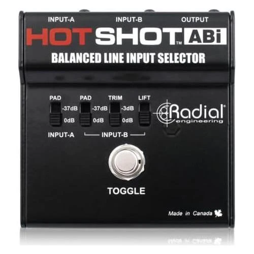 Radial Engineering HotShot ABi Footswitch Selector for Balanced Inputs Bundle w/Pig Hog PHM10 8mm Mic XLR Cable & Liquid Audio Polishing Cloth - Image 3