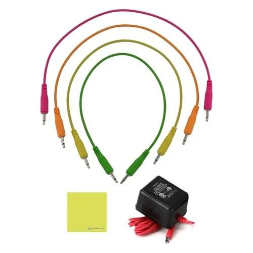 Radial Engineering Key-Largo Keyboard Mixer, USB Interface and Performance Pedal Bundle with Pig Hog 4X Neon Mono Patch Cables and Liquid Audio Polishing Cloth - Image 2
