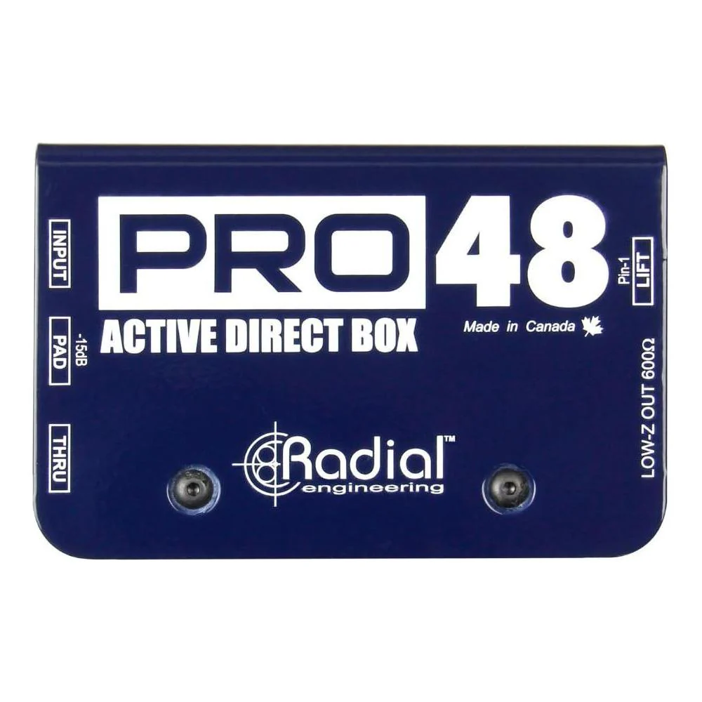 Radial Engineering Pro48 Active Direct Box Bundle w/Pig Hog PHM10 8mm 10ft XLR Mic Cable and Liquid Audio Polishing Cloth - Image 2