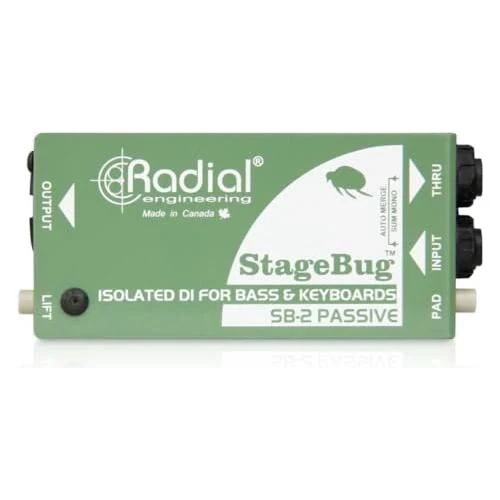 Radial Engineering StageBug SB-2 Compact Passive DI Bundle w/Pig Hog PCH10BK "Black Woven" Instrument Cable and Liquid Audio Polishing Cloth - Image 4