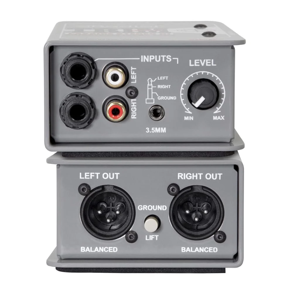 Radial Engineering Trim-Two Passive Stereo Direct Box with Level Control Bundle w/Pig Hog PCH10BK "Black Woven" Instrument Cable and Liquid Audio Polishing Cloth - Image 6