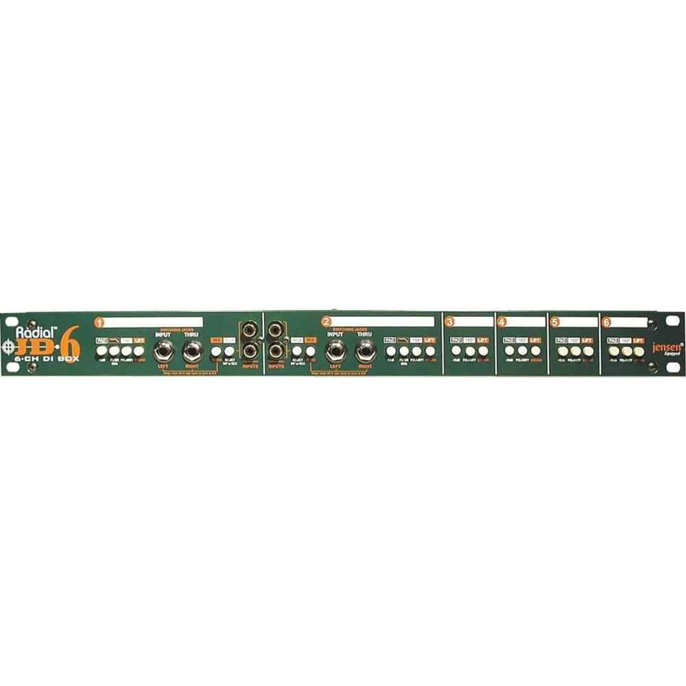 Radial Engineering JD 6 - Six-Channel Passive Direct Box with Jensen Transformers in Rackmount Chass - Image 2