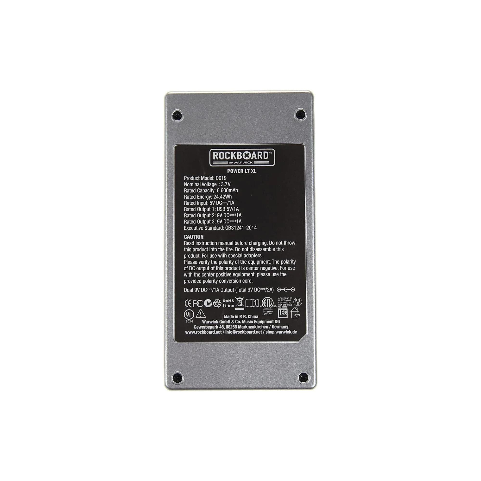 Rockboard Power RBO LT XL Rechargeable Power Supply for Guitar Effects (Silver) - Image 5