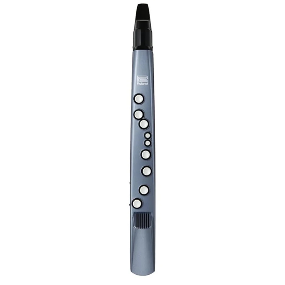 Roland AE-01 Aerophone Mini Digital Wind Instrument Blue Bundle with 10ft Pig Hog Black Woven Instrument Cable & Polishing Cloth – Compact Electronic Wind Controller with Built-In Sounds - Image 6