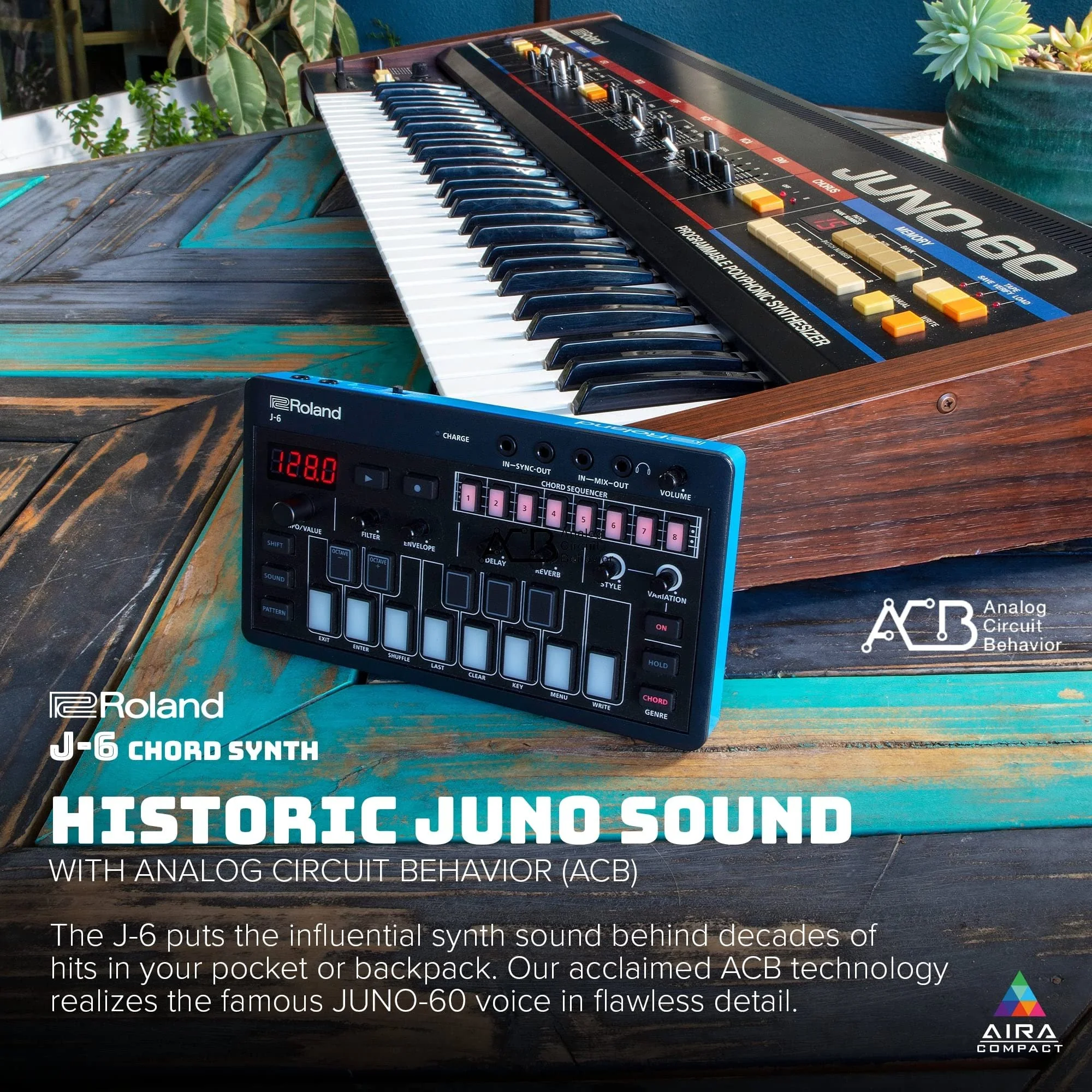 ROLAND AIRA Compact J-6 CHORD SYNTH | Portable song creation machine with professional Roland sound and features | JUNO-60 Synth Engine & Presets | Chord Sequencer | Effects,Black - Image 6