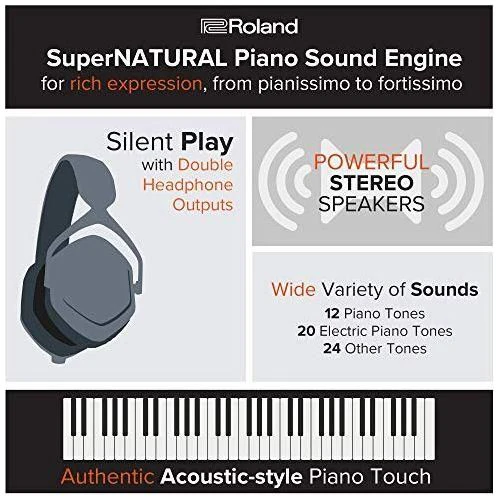 Roland FP-30X Digital Piano with Built-in Powerful Amplifier and Stereo Speakers. Rich Tone Authentic Ivory 88-Note PHA-4 Keyboard for unrivalled Acoustic Feel Sound. (FP-30X-BK), Black - Image 9