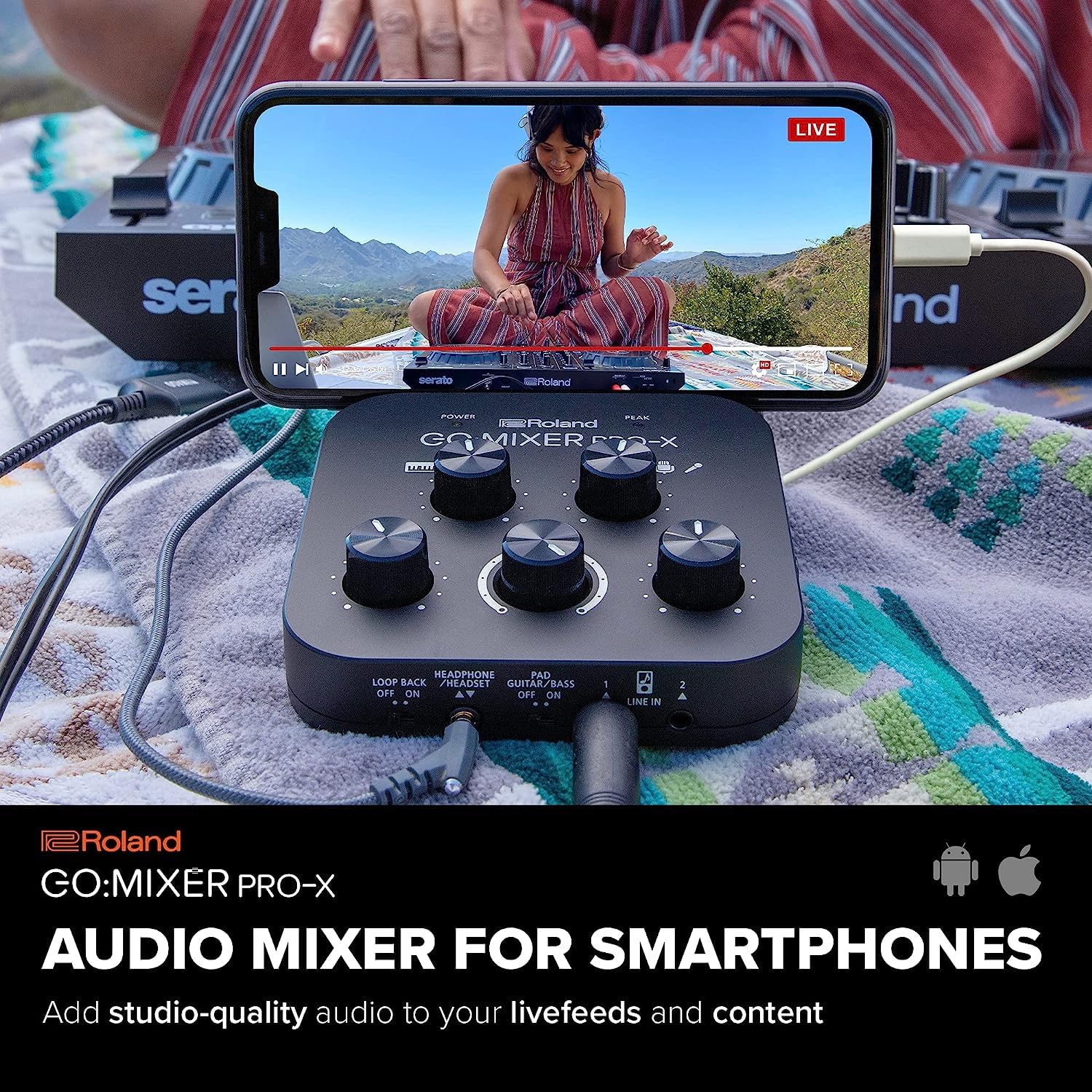 Roland GO:MIXER PRO-X Audio Mixer for Smartphones | Connect and Mix up to 7 Audio Sources | Add Studio Quality Audio to your Social Content and Livestreams - Image 5