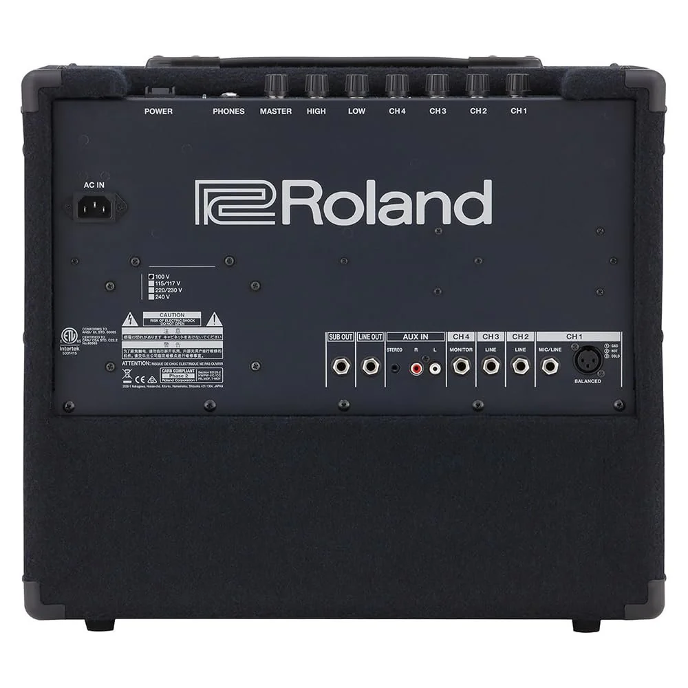 Roland KC-200 4-Channel Mixing Keyboard Amplifier 100-Watt Bundle with 25ft Pig Hog Speaker Cable & Polishing Cloth – Powerful Combo Amp with Sub Output, EQ, and Stereo Line Inputs - Image 3