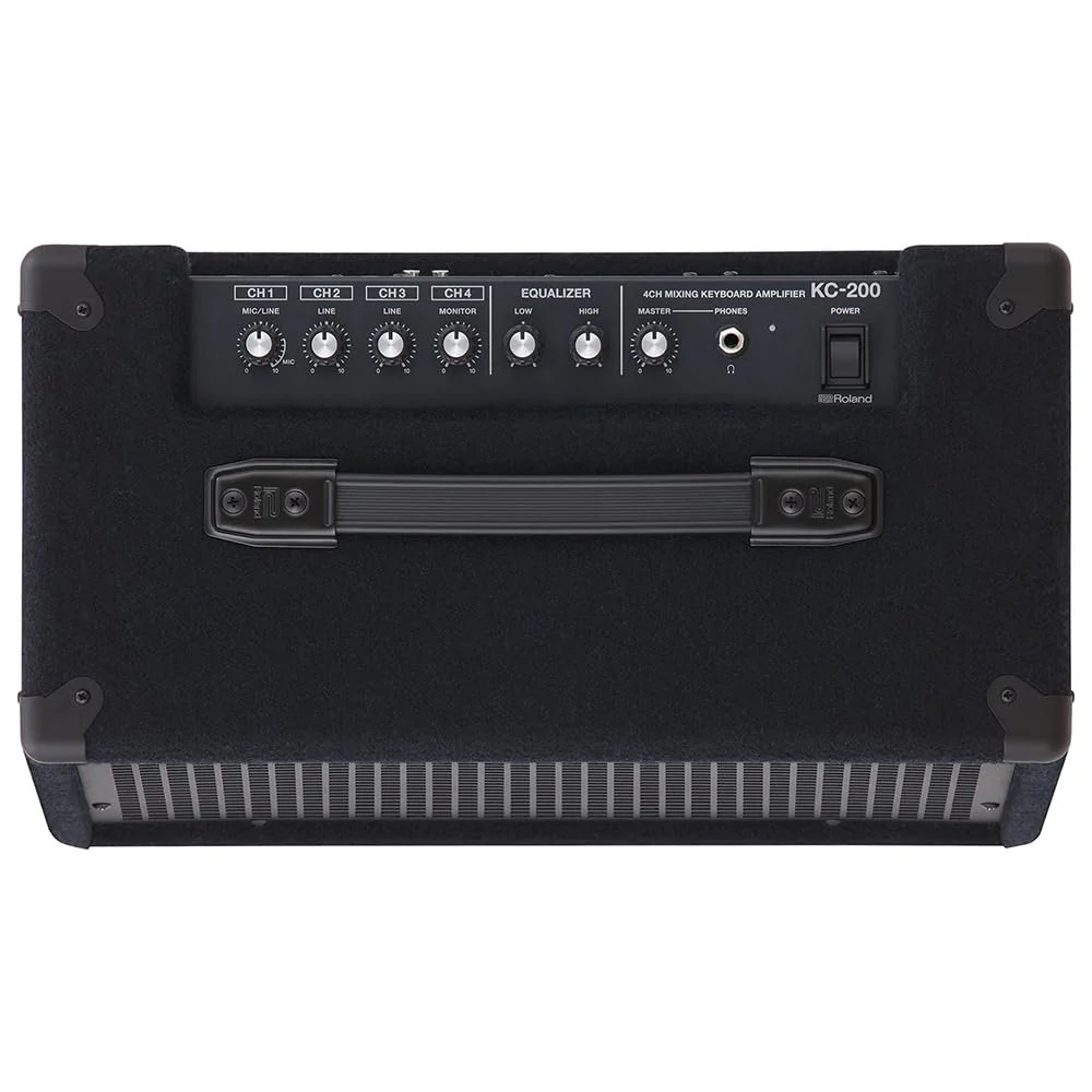 Roland KC-200 4-Channel Mixing Keyboard Amplifier 100-Watt Bundle with 25ft Pig Hog Speaker Cable & Polishing Cloth – Powerful Combo Amp with Sub Output, EQ, and Stereo Line Inputs - Image 4