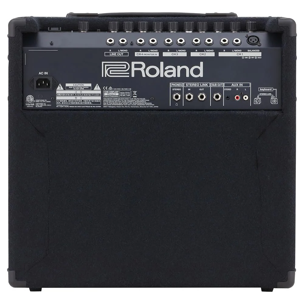 Roland KC-400 4-Channel Stereo Mixing Keyboard Amplifier Bundle with 25ft Pig Hog 9.2mm Speaker Cable & Polishing Cloth – 150-Watt Output, 12" Woofer, Flexible I/O, and Powerful Sound Projection - Image 3