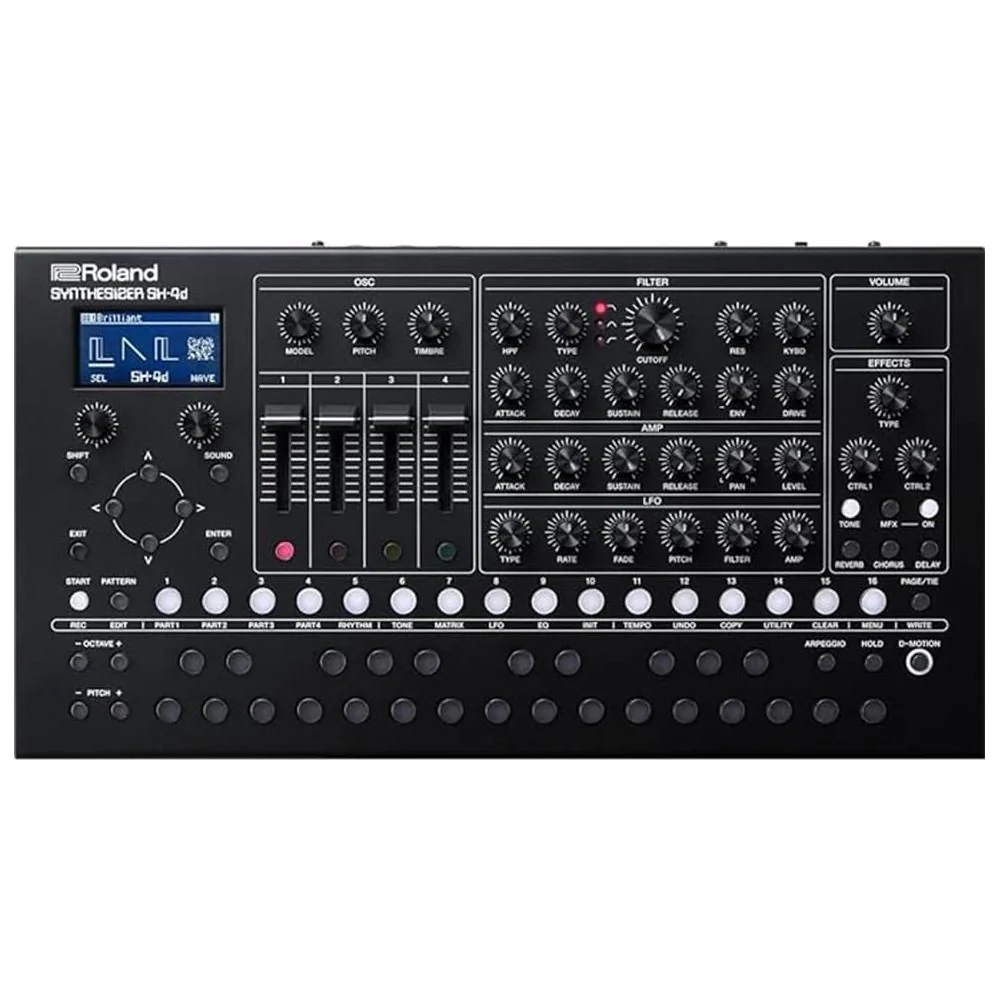 Roland SH-4D Desktop Synthesizer Bundle w/Roland RMIDI-B10 Black Series MIDI Cable and Liquid Audio Polishing Cloth - Image 3