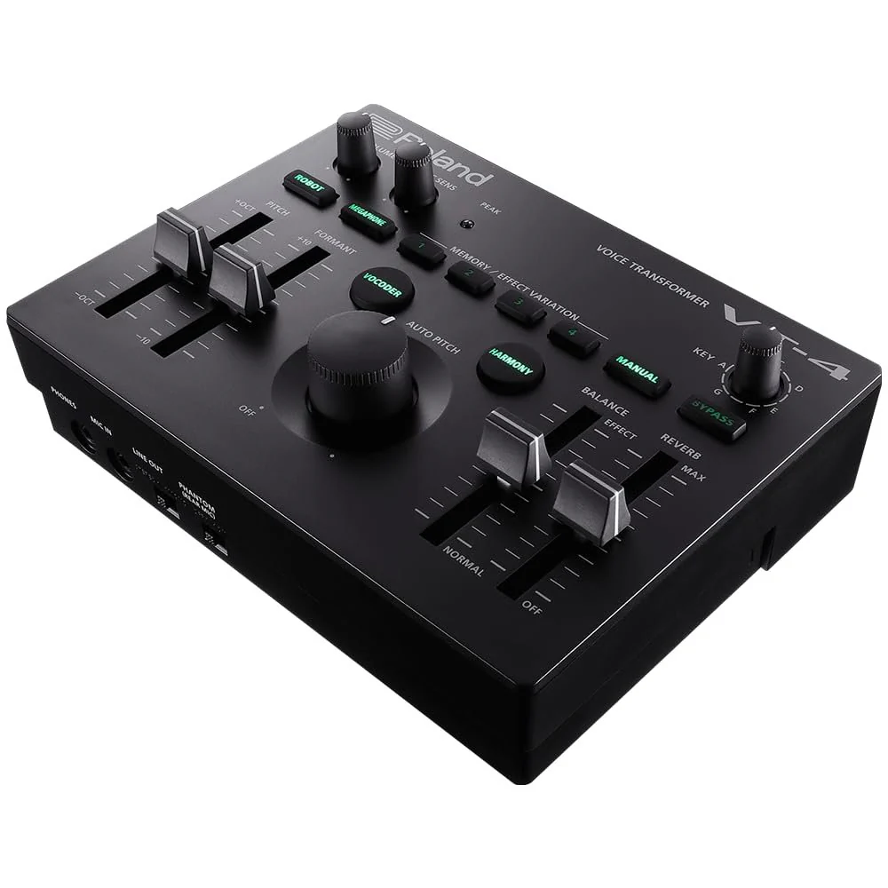 Roland VT-4 Vocal Transformer Bundle with 10ft Pig Hog Microphone Cable & Polishing Cloth – Voice Effects Processor with Pitch Control, Harmony, Formant Shaping & Compact Performance Design - Image 4