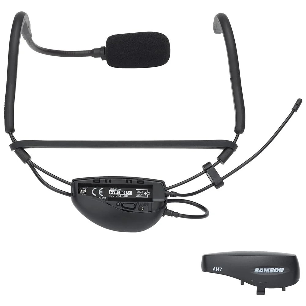 Samson Airline 77 AH7 Fitness Headset Wireless System Channel K1 (489.050 MHz) Bundle with 5 Windscreens and Polishing Cloth – Fitness Instructor Microphone Headset System - Image 5