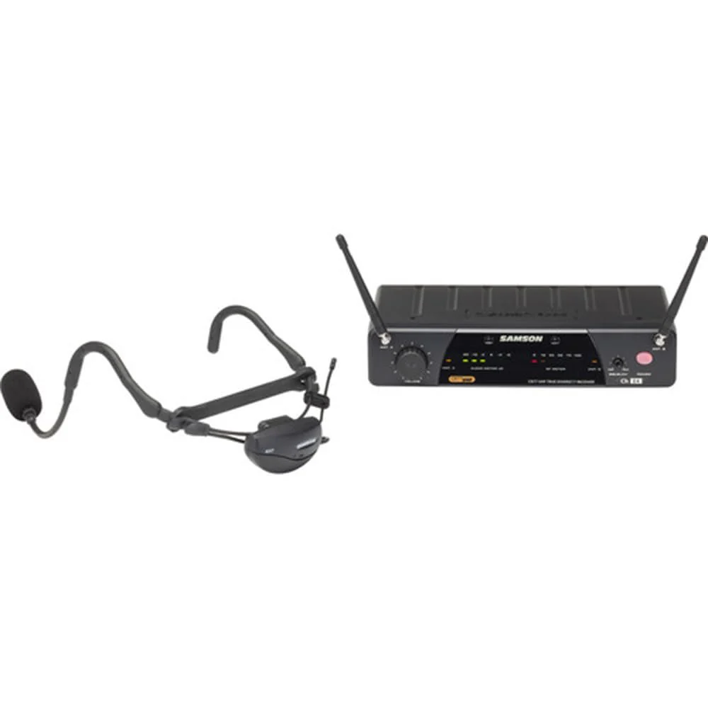 Samson Airline 77 AH7 Fitness Headset Wireless System Channel K2 (490.975 MHz) Bundle with 5 Windscreens and Polishing Cloth – Fitness Instructor Microphone Headset System - Image 4